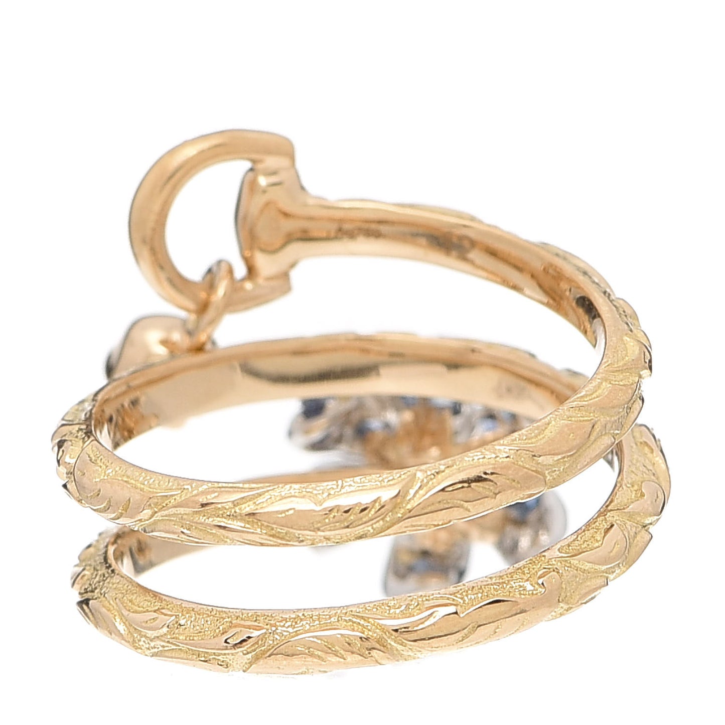 18K Yellow Gold Diamond Sapphire Flora Wrap Ring 52 6