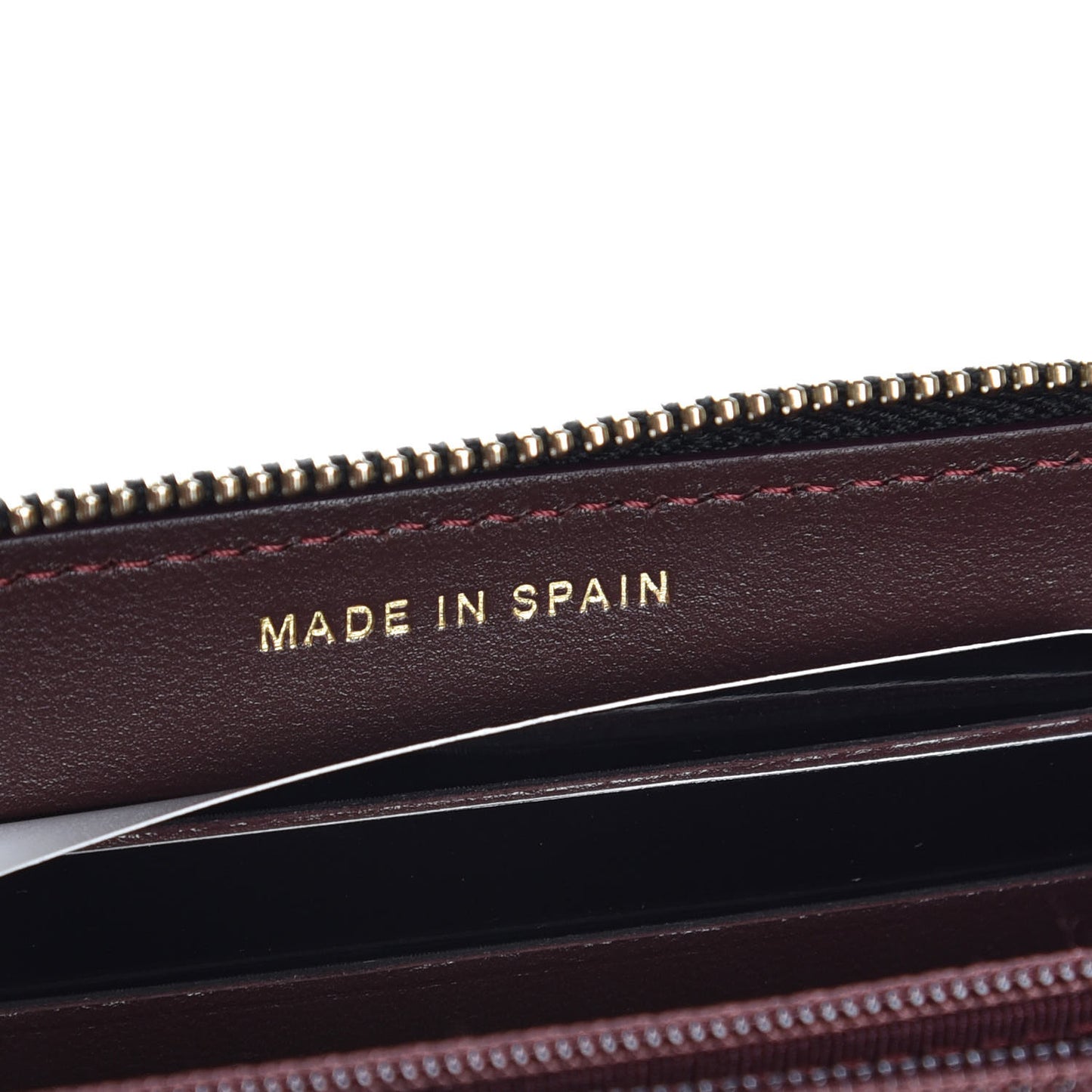 Lambskin Quilted Small Gusset Zip Around Wallet Black