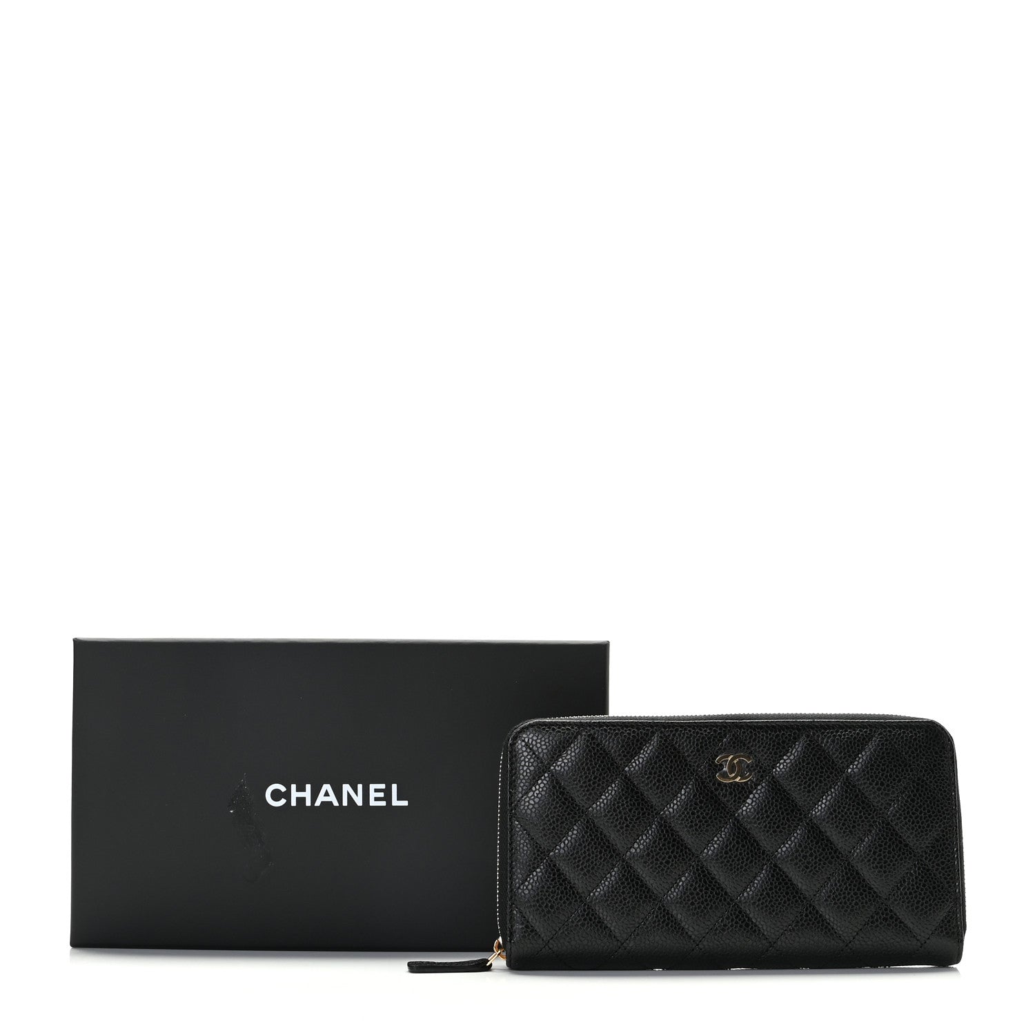 Chanel Caviar Quilted Large Gusset Zip Around Wallet Black 11 of 11