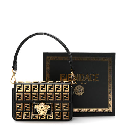 Fendi X VERSACE Calfskin Fendace FF Baguette Black 11 of 11