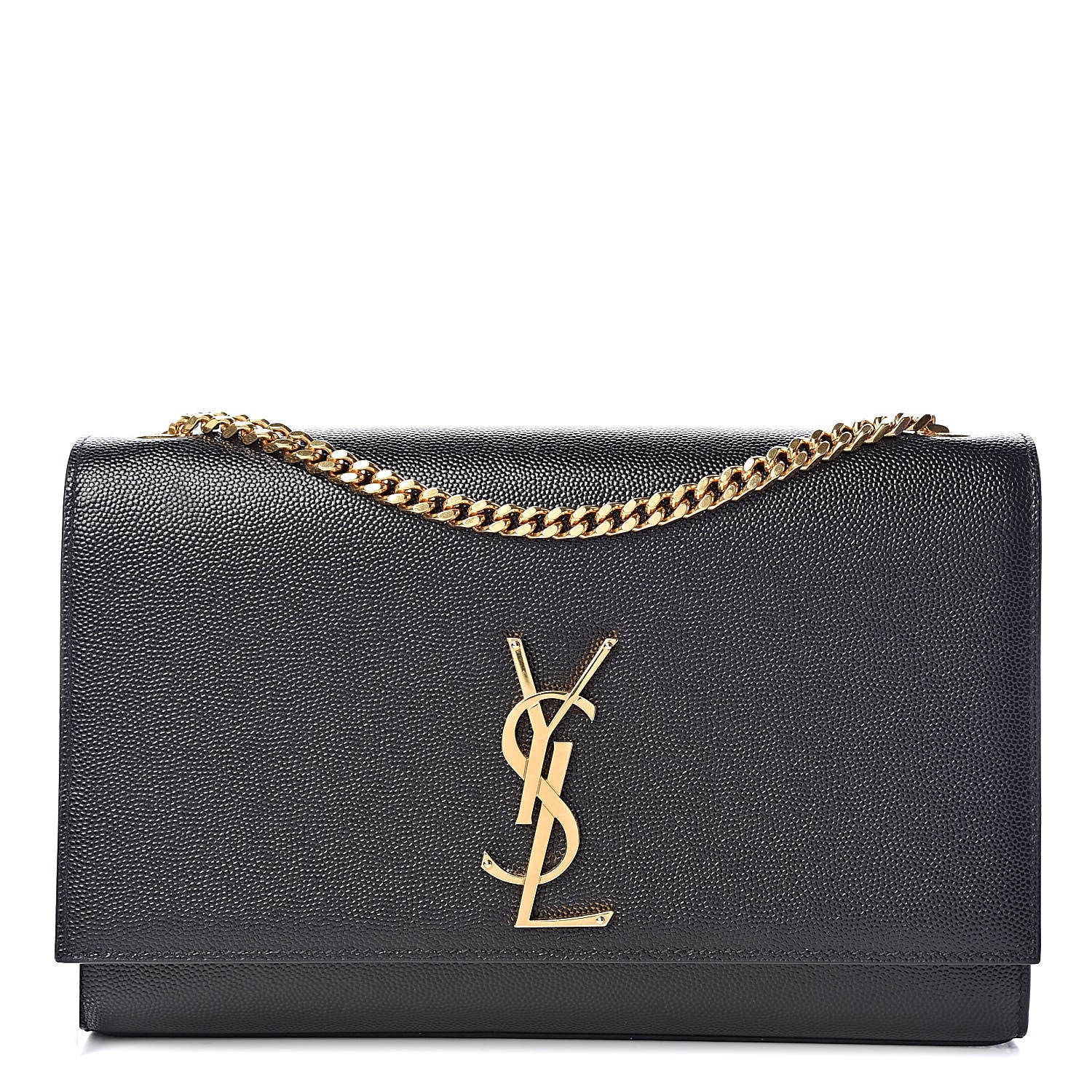 Saint Laurent Grain De Poudre Medium Classic Monogram Kate Satchel Black 1 of 9
