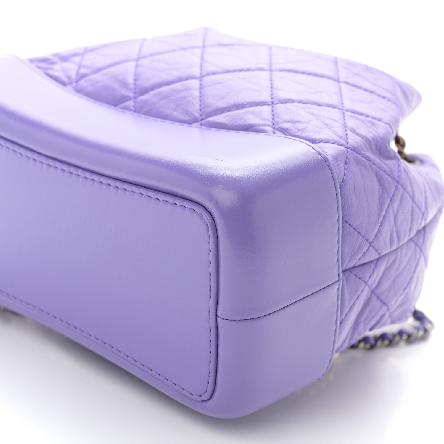 Chanel Aged Calfskin Quilted Small Gabrielle Backpack Purple 10 of 10