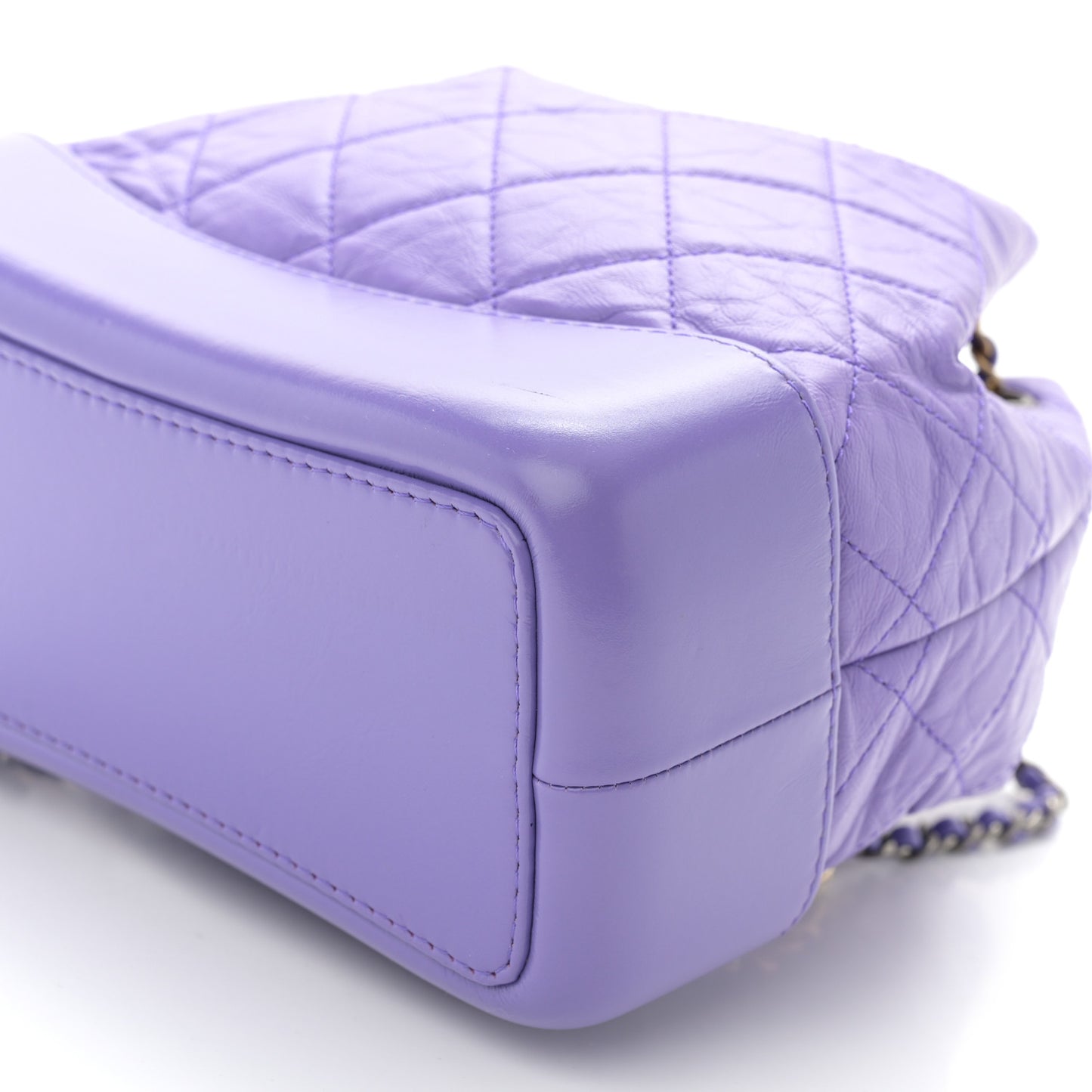 Aged Calfskin Quilted Small Gabrielle Backpack Purple