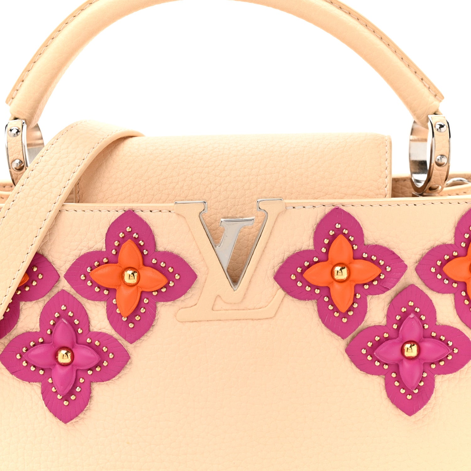 Louis Vuitton Taurillon Mechanical Flowers Capucines BB Dune 8 of 13