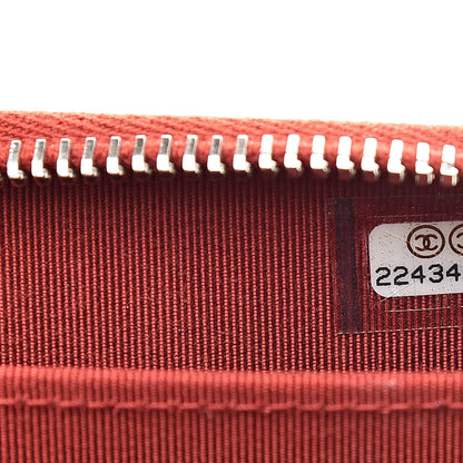 Chanel Caviar Chevron Quilted Zip Around Coin Purse Red 7 of 8