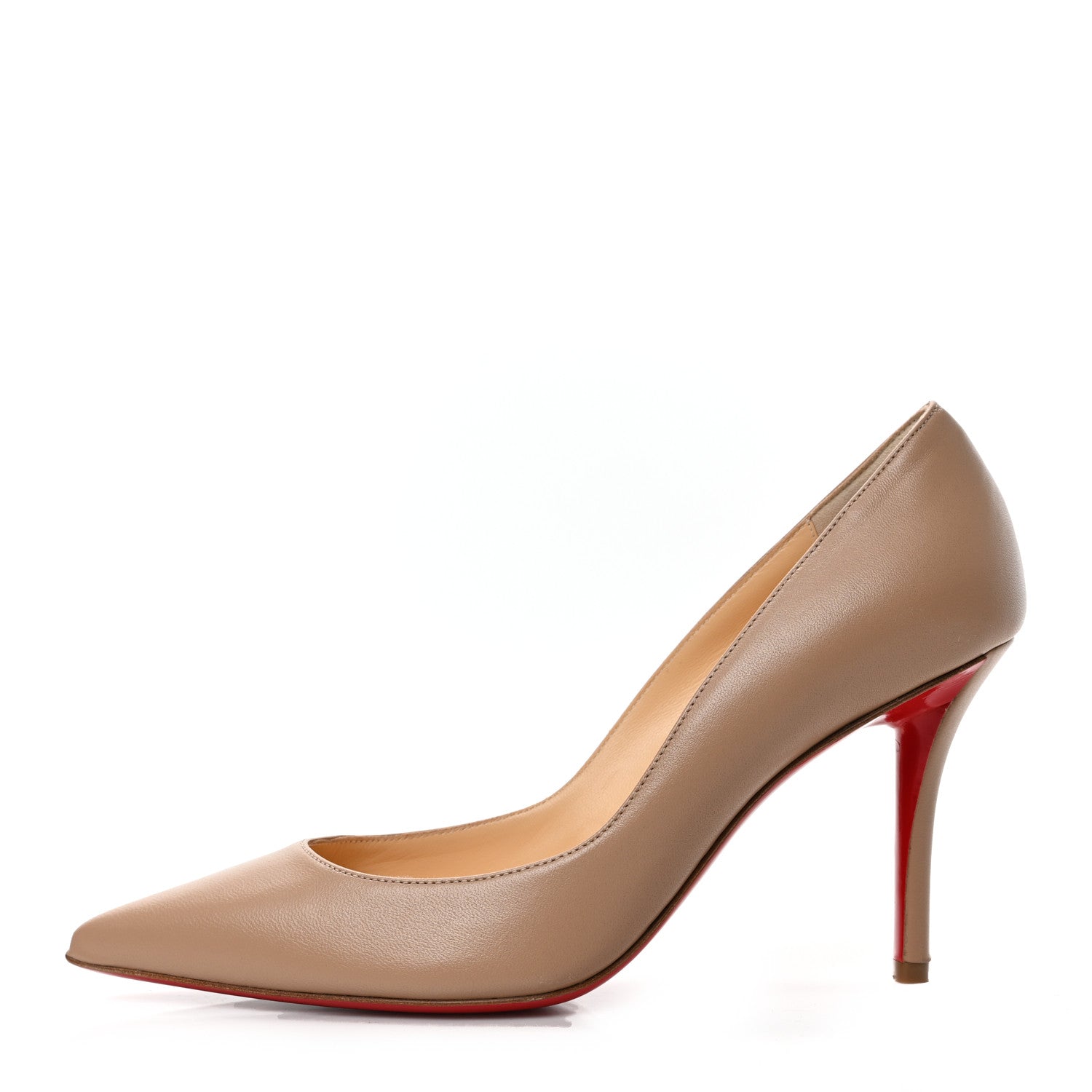 Christian Louboutin Shiny Nappa Apostrophy 85 Pumps 37 Nude 1 of 6