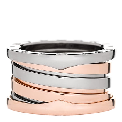 Bulgari 18K Rose White Gold Labyrinth B.Zero1 Four-Band Ring 50 5.25 1 of 7