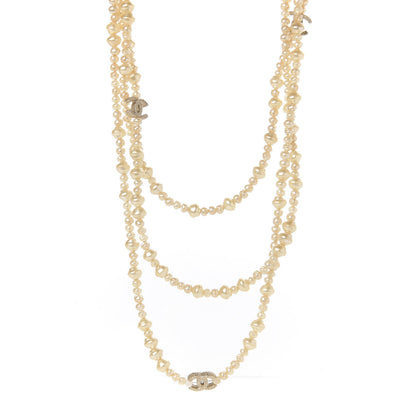 Chanel Irregular Pearl CC Multi Strand Necklace Gold 1 of 3