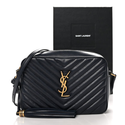 Saint Laurent Calfskin Matelasse Monogram Lou Camera Bag Deep Marine 11 of 11