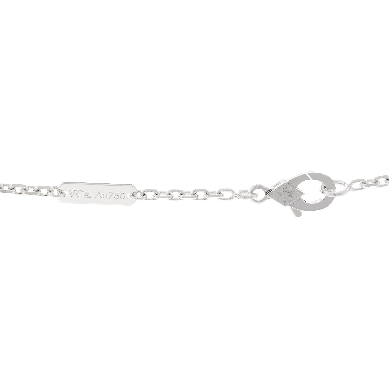 Van Cleef & Arpels 18K White Gold Chalcedony Magic Alhambra Pendant Long Necklace 4 of 6