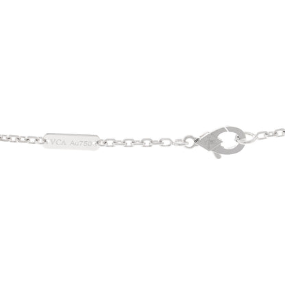 Van Cleef & Arpels 18K White Gold Chalcedony Magic Alhambra Pendant Long Necklace 4 of 6