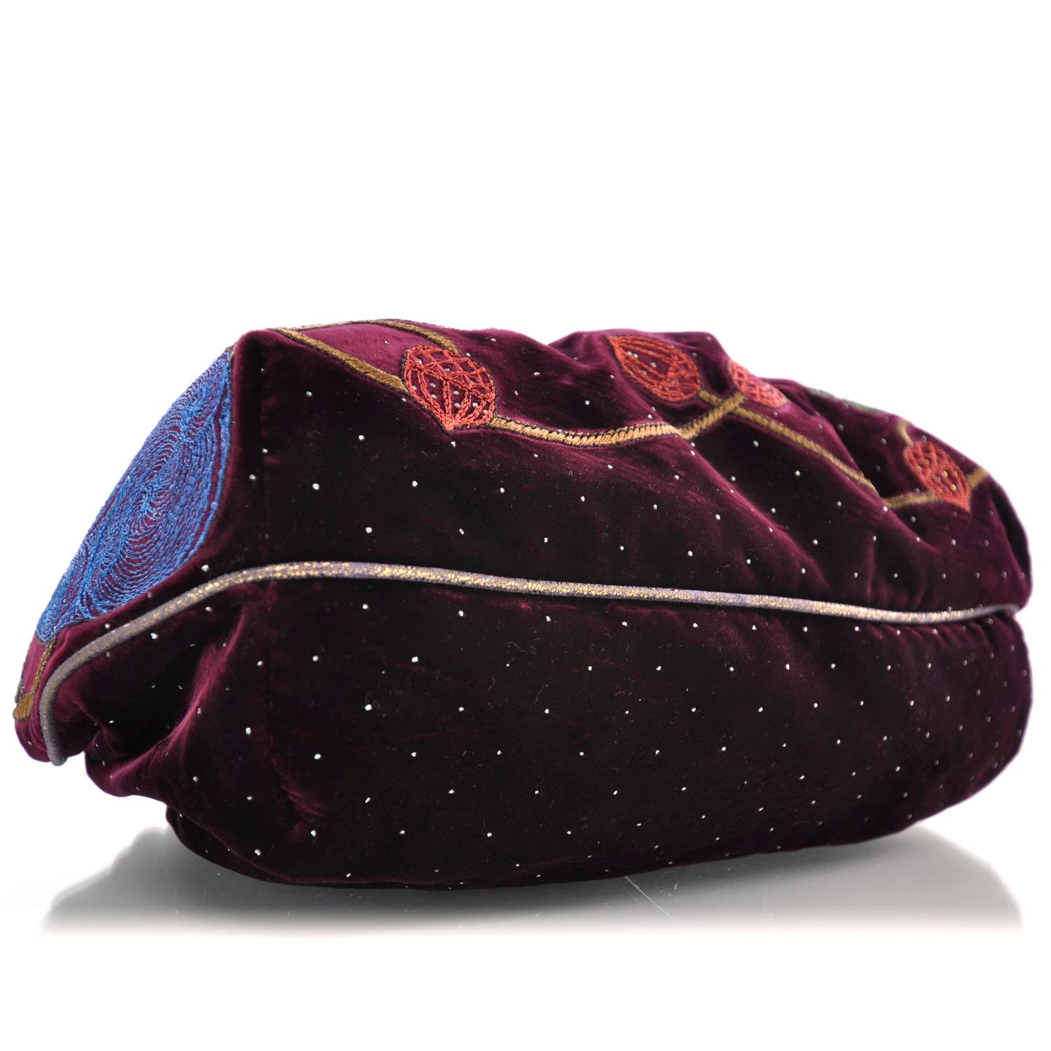 Fendi Velvet Embroidered Squirrel Spy Bordeaux 6 of 13