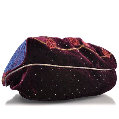 Fendi Velvet Embroidered Squirrel Spy Bordeaux 6 of 13