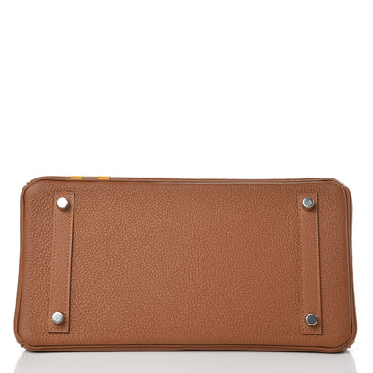 Hermes Togo Swift Officier Birkin 30 Gold Ambre 6 of 33