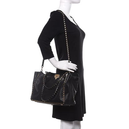 Valentino Garavani Vitello Medium Rockstud Tote Black 2 of 11