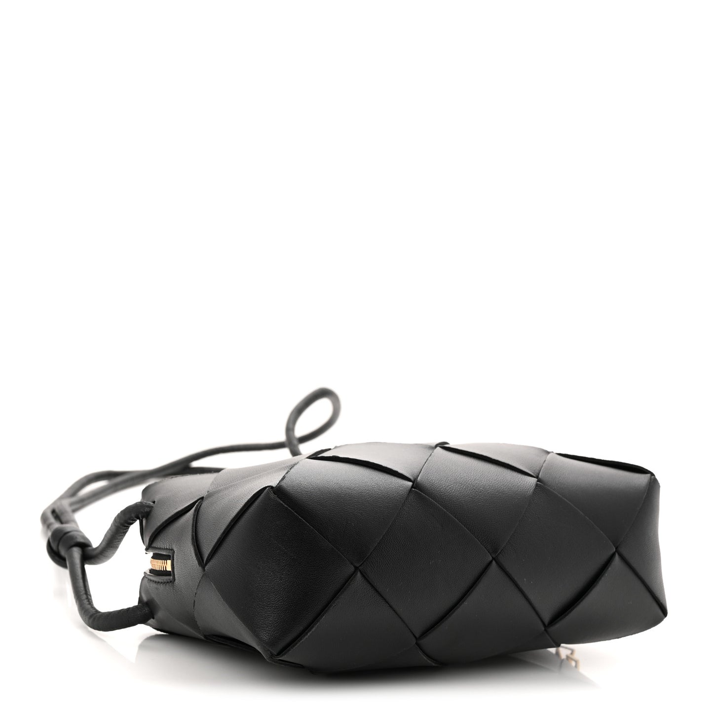 Lambskin Maxi Intrecciato Small Cassette Camera Bag Black