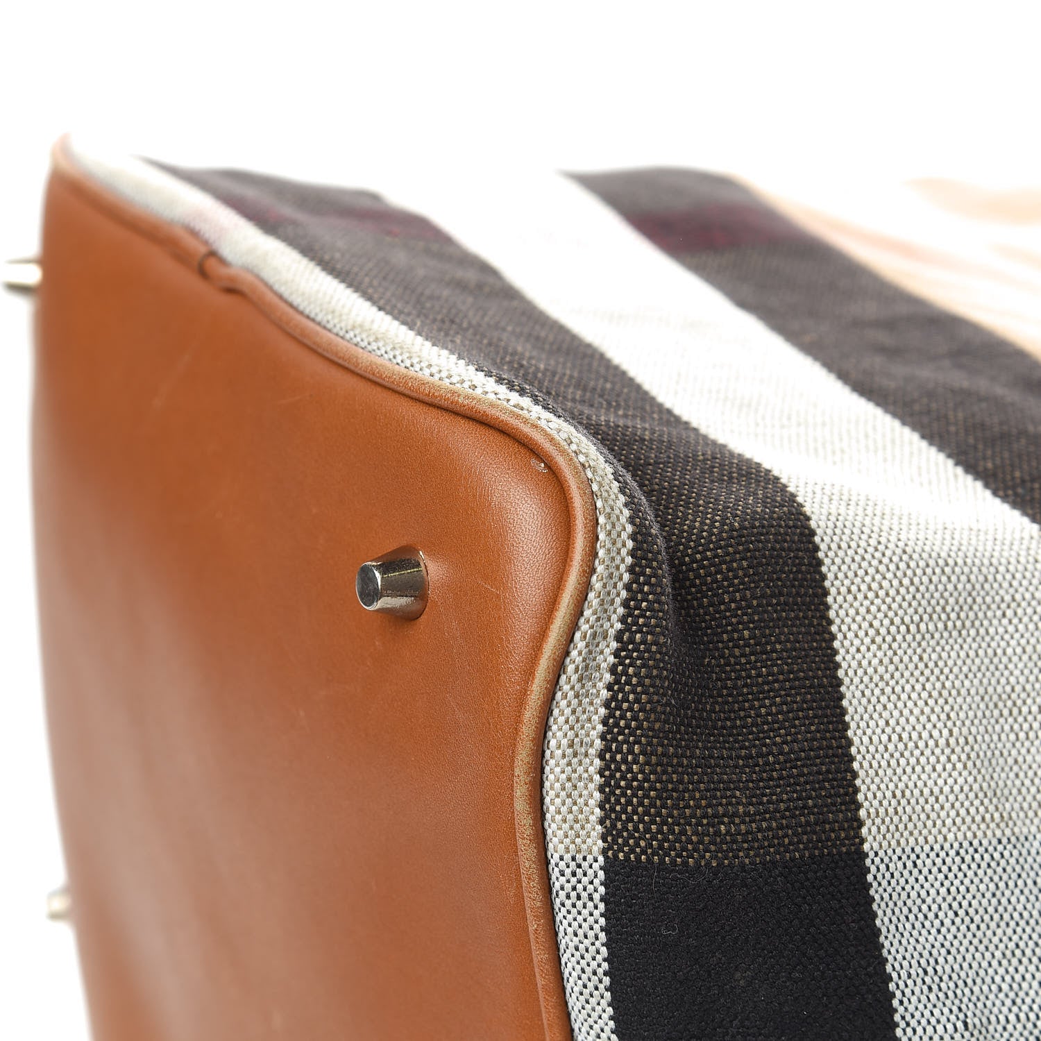 Burberry Canvas Mega Check Medium Ashby Hobo Saddle Brown 12 of 14