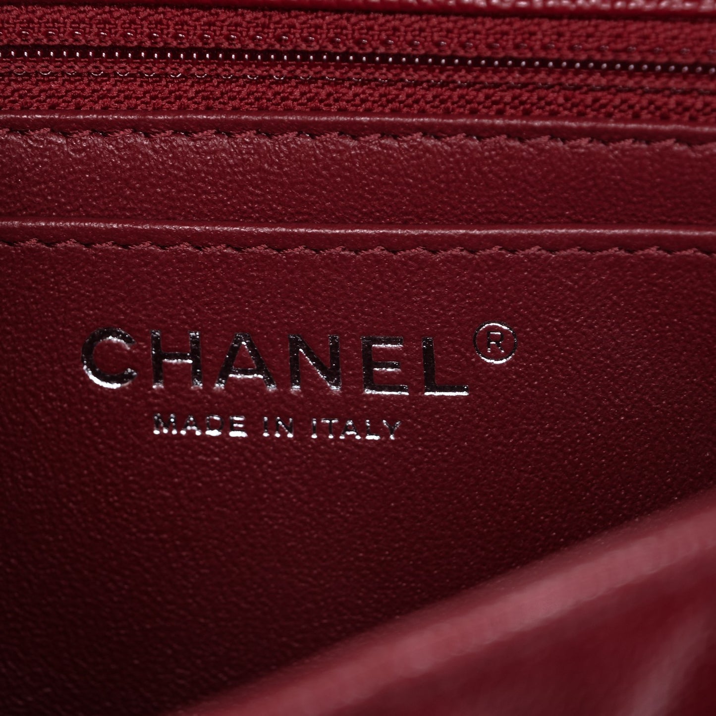 Caviar Quilted Mini Rectangular Flap Red