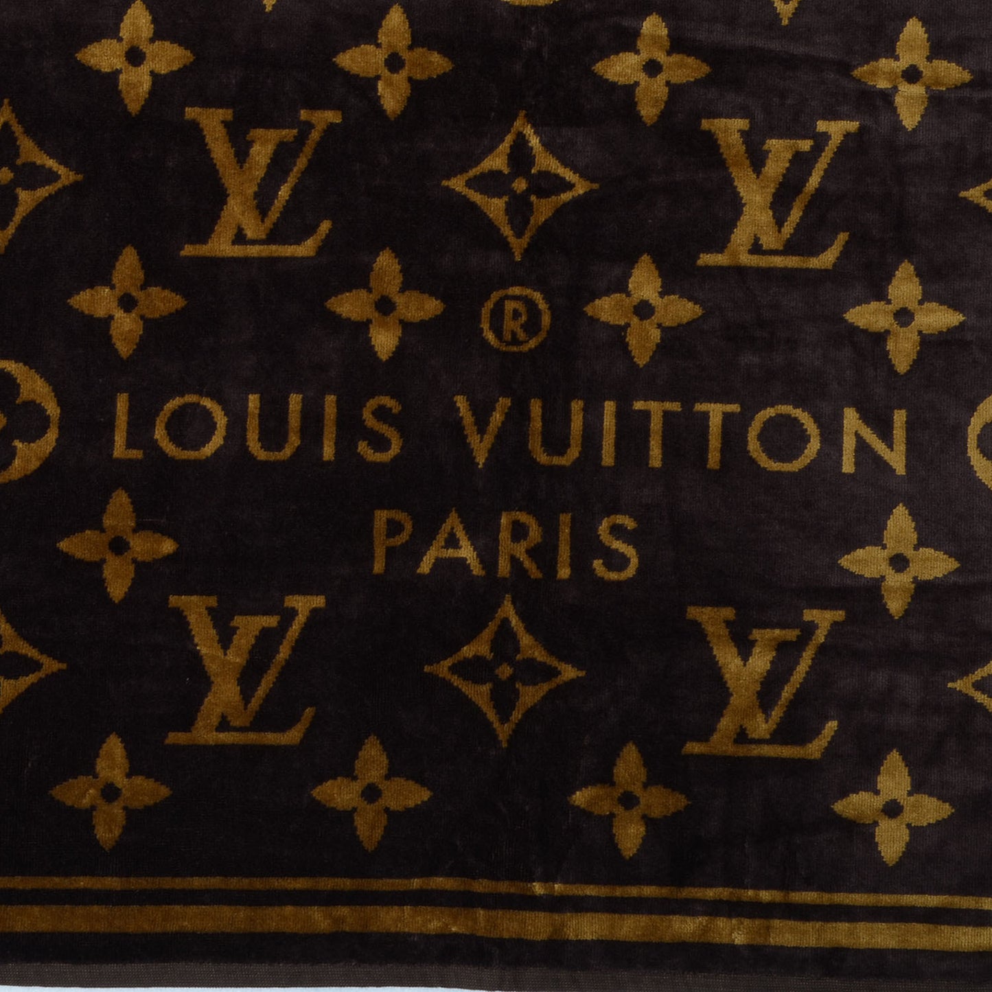 Cotton Monogram Classic Beach Towel Brown