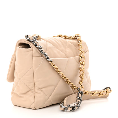 Chanel Goatskin Quilted Large Chanel 19 Flap Beige 3 of 10