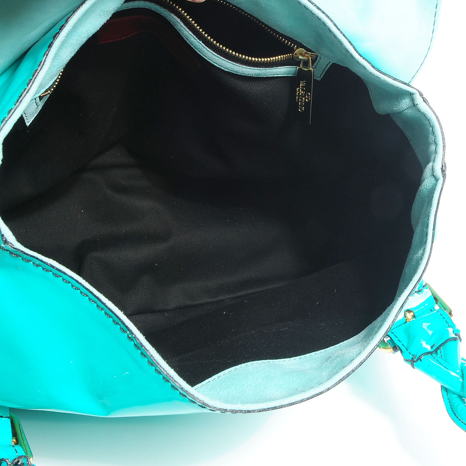 Valentino Garavani Patent Histoire Tote Turquoise 8 of 8