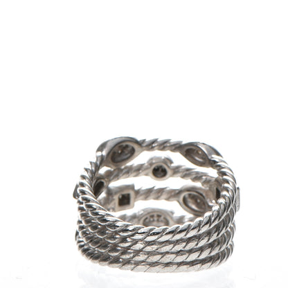 David Yurman Sterling Silver Diamond Confetti 4 Row Ring 51.9 6 3 of 4