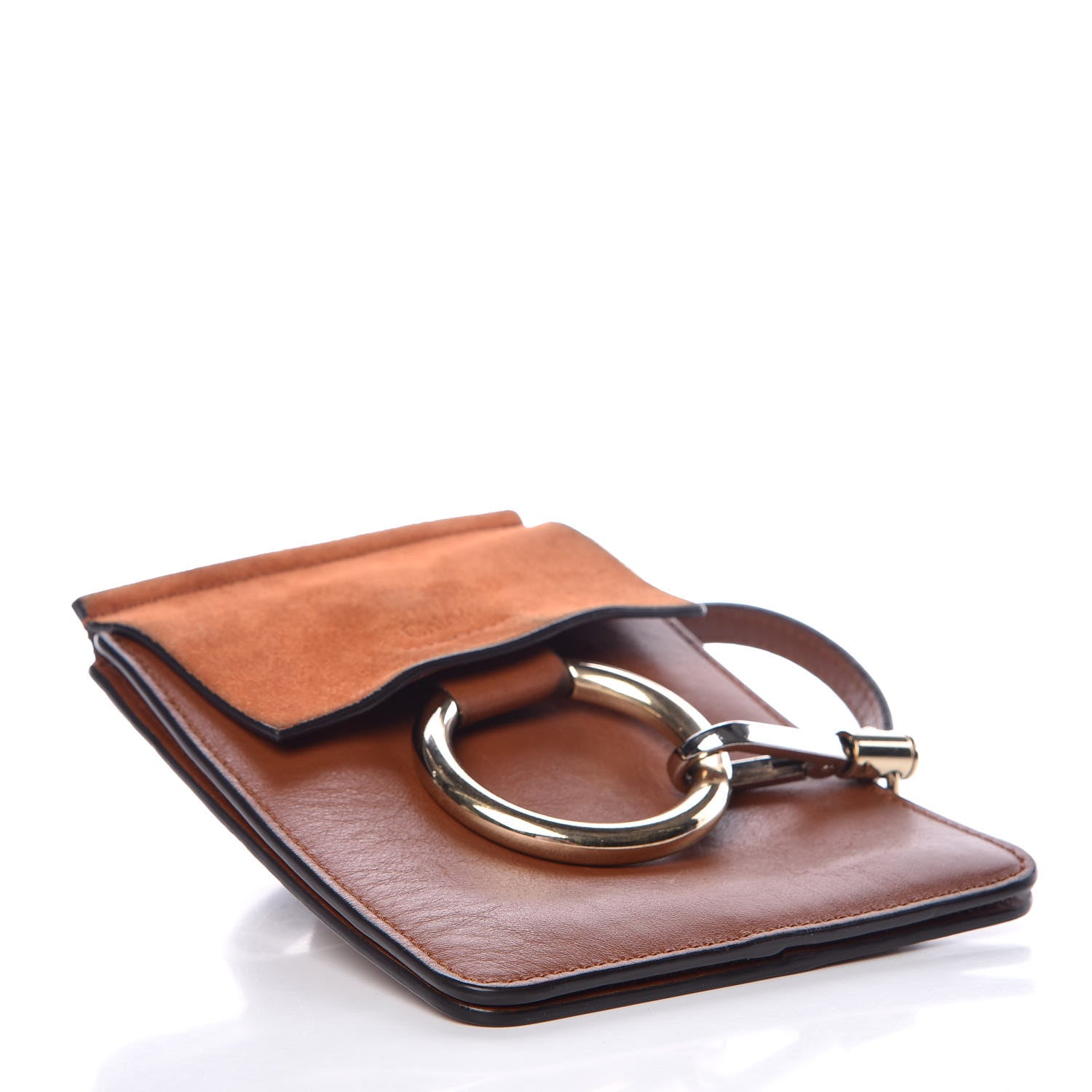Chloe Suede Calfskin Mini Faye Bracelet Bag Tobacco 4 of 13