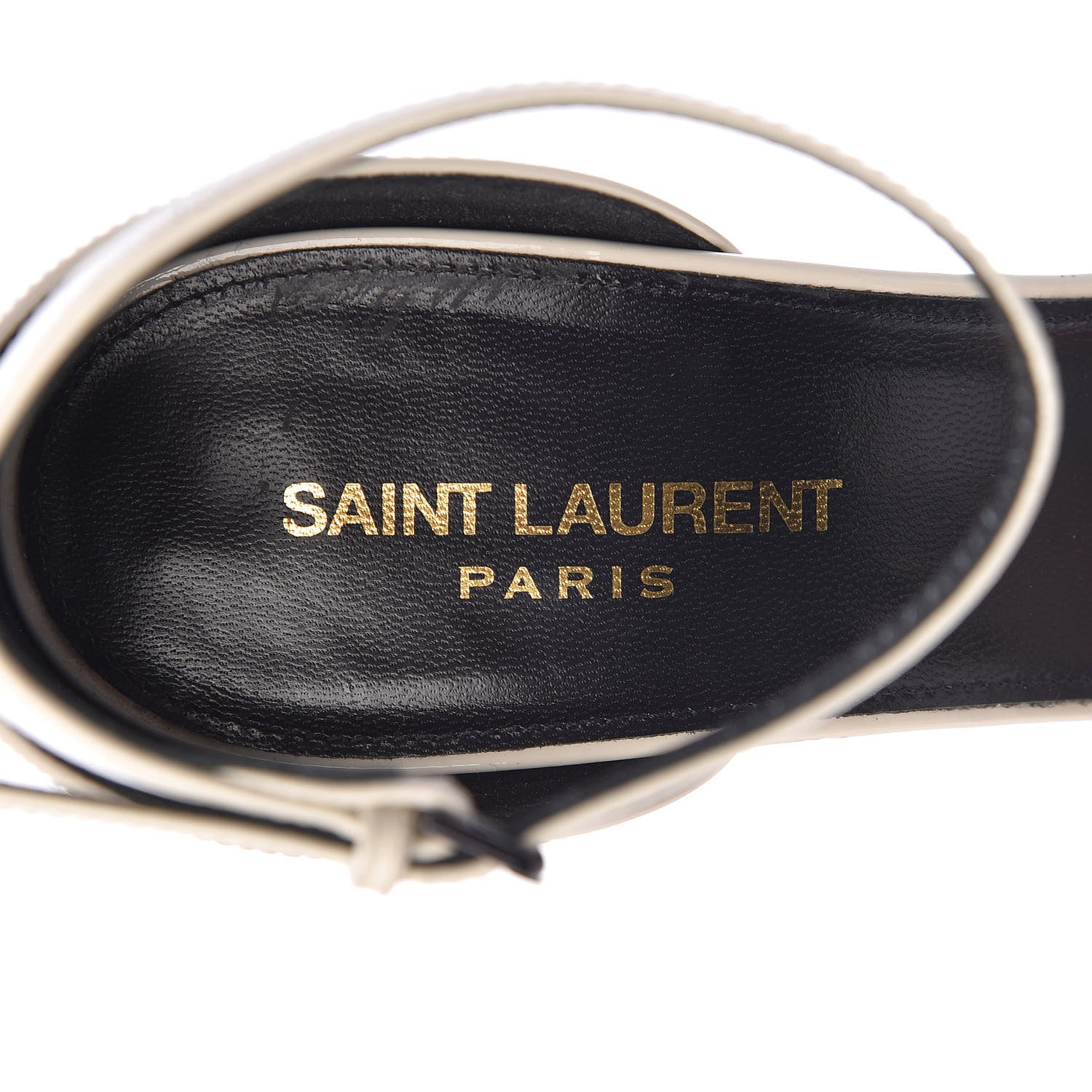 Saint Laurent Patent Calfskin Amber 105 Ankle Strap Sandals 41 White 6 of 8