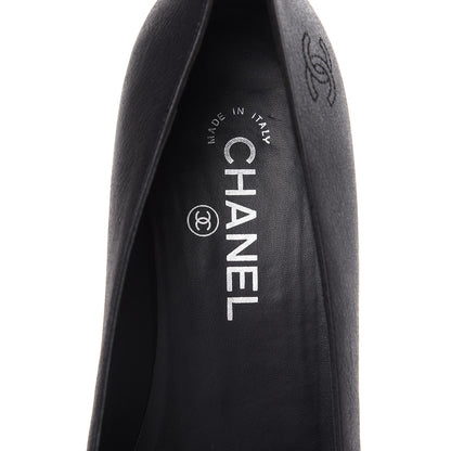 Chanel Buffalo Glitter Bow Ballerina Flats 39.5 Black 9 of 11