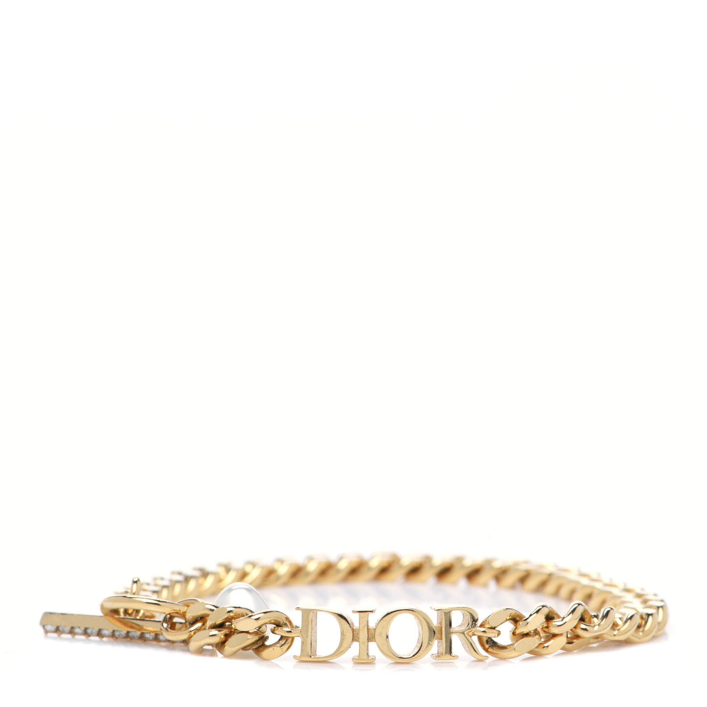 Metal Logo Chain Bracelet Gold
