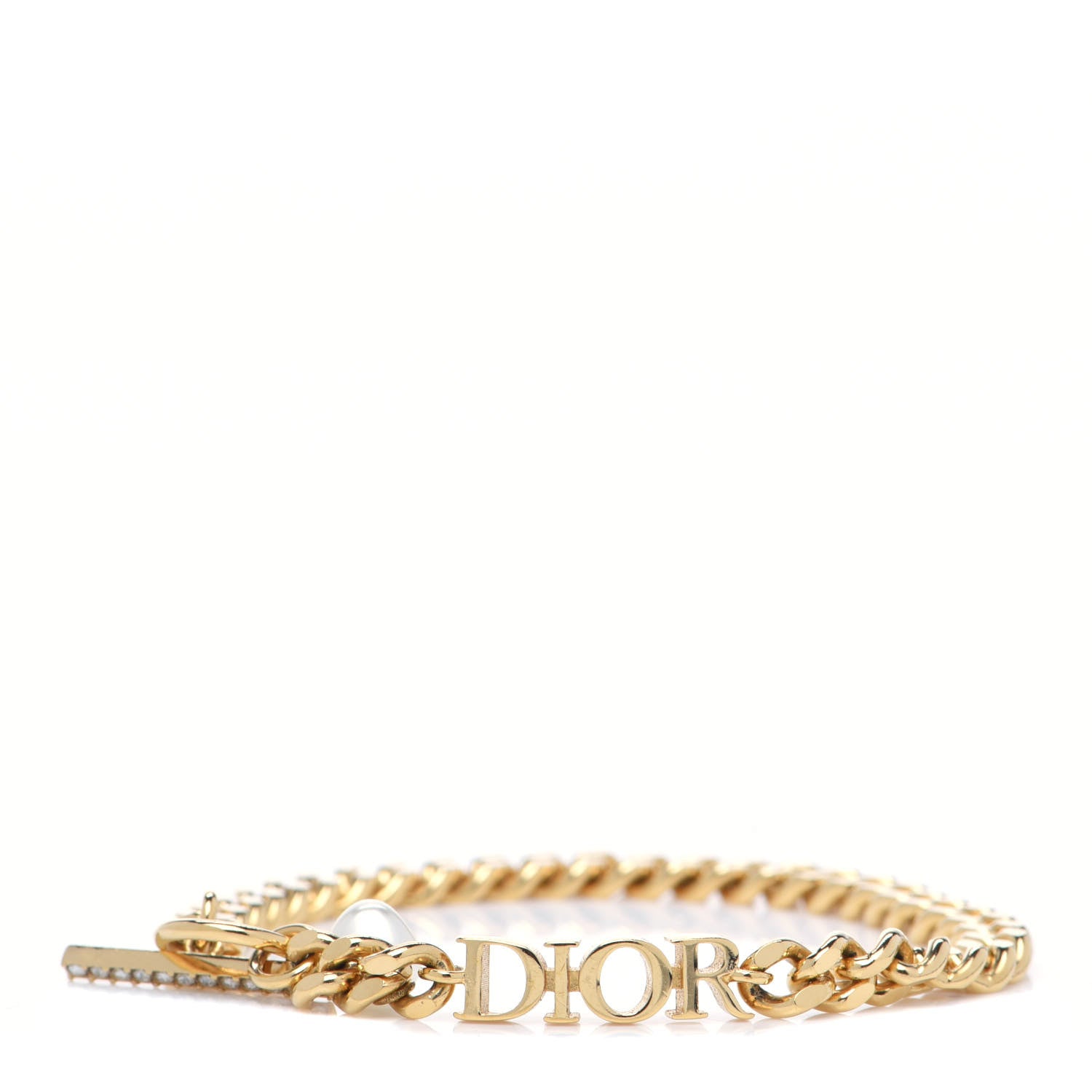 Christian Dior Metal Logo Chain Bracelet Gold 1 of 6