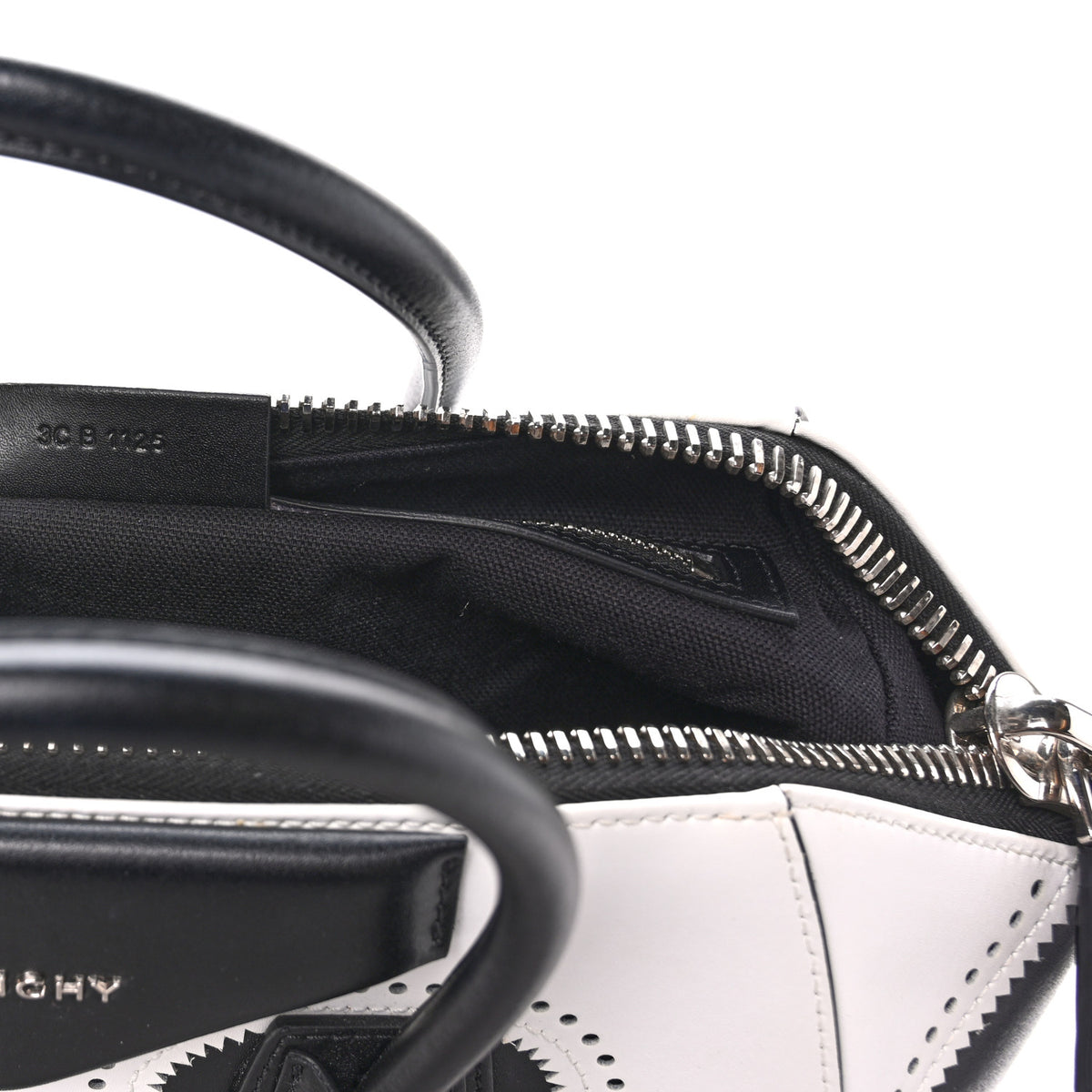 Givenchy Calfskin Brogue Medium Antigona Black White 7 of 10