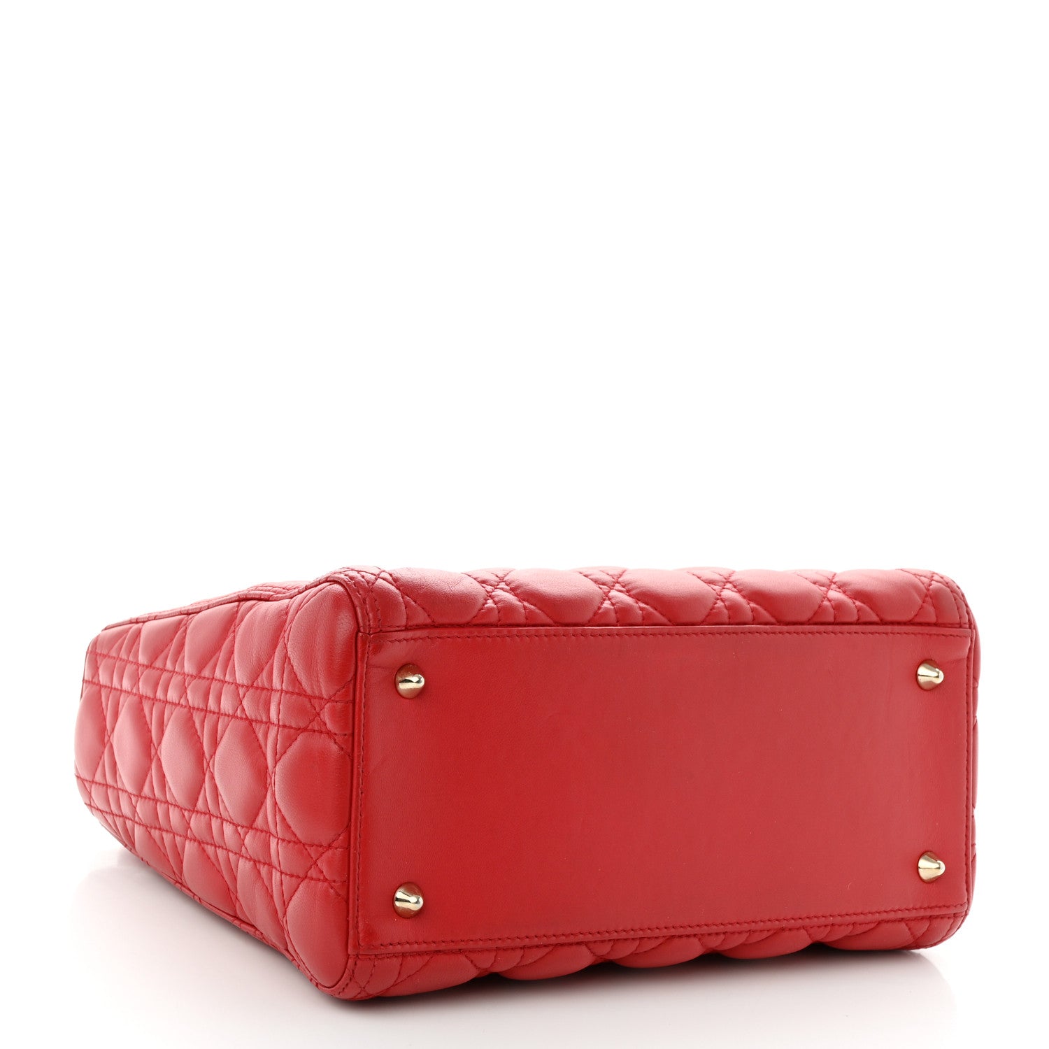 Christian Dior Lambskin Cannage Medium Lady Dior Red 4 of 10