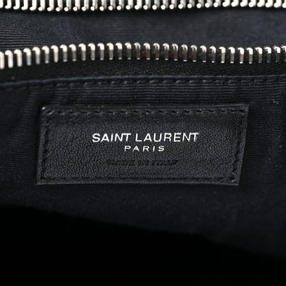 Saint Laurent Raffia Linen Calfskin Rive Gauche Tote Black 6 of 18