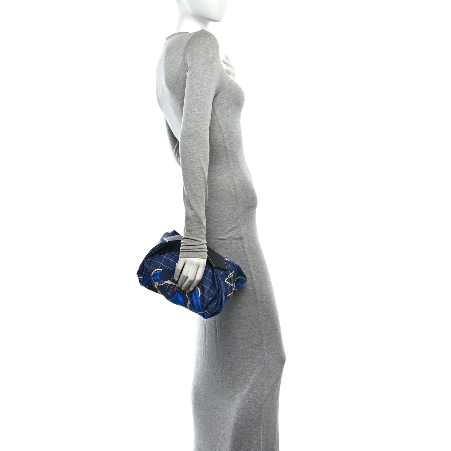 Silk Tatersale Balusoie Bag Bleu Indigo Black