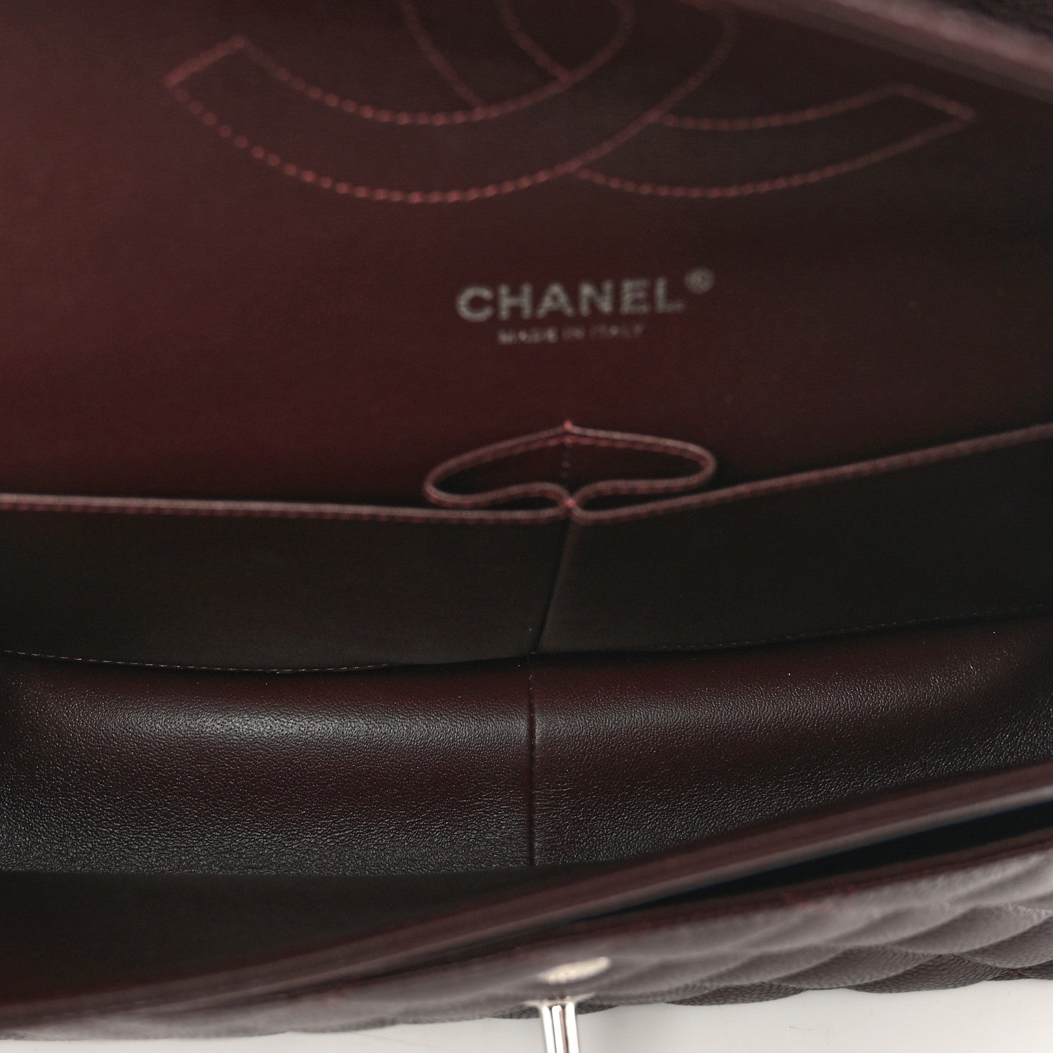 Chanel Caviar Quilted Jumbo Double Flap Burgundy 6 of 10