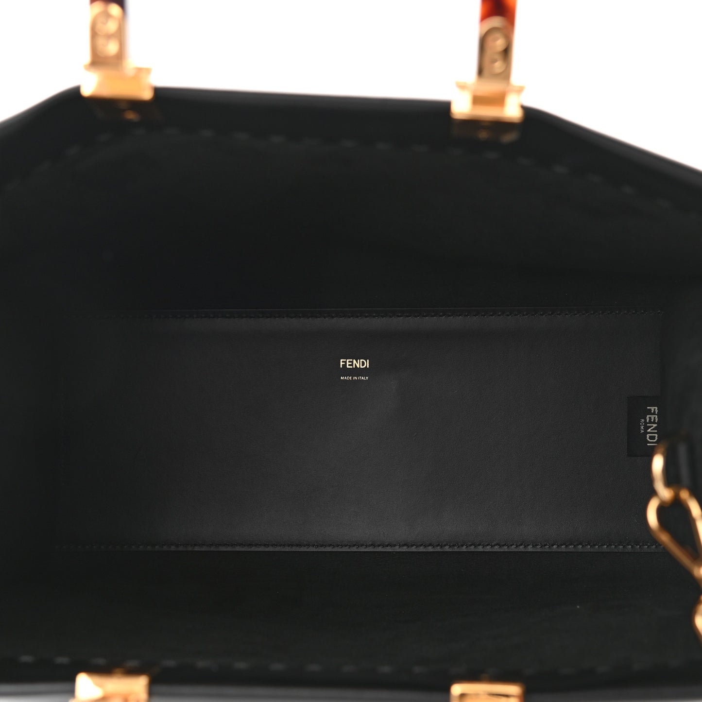 Vitello King Plexiglass Medium Fendi Sunshine Shopper Tote Black