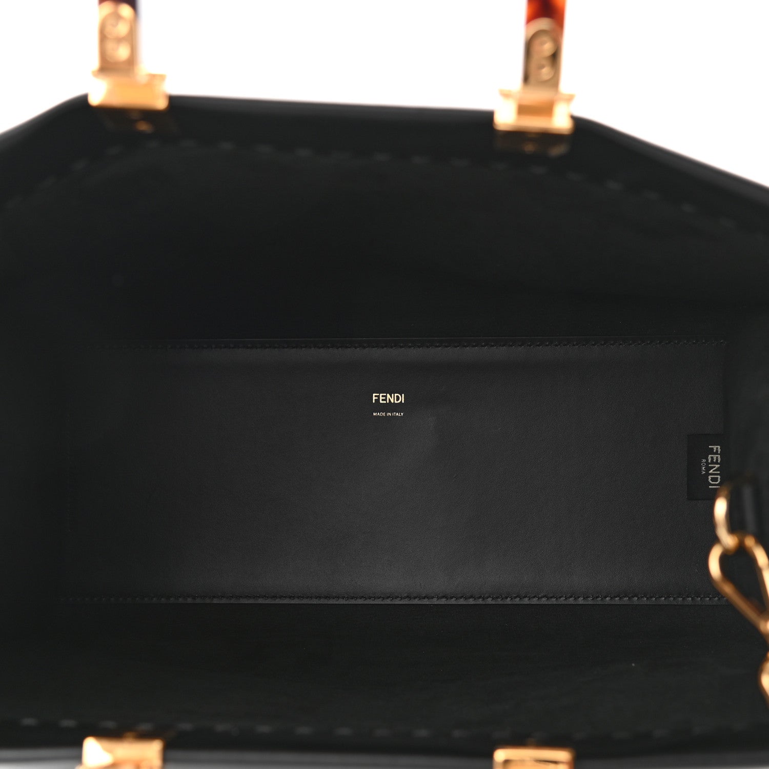 Fendi Vitello King Plexiglass Medium Fendi Sunshine Shopper Tote Black 5 of 10