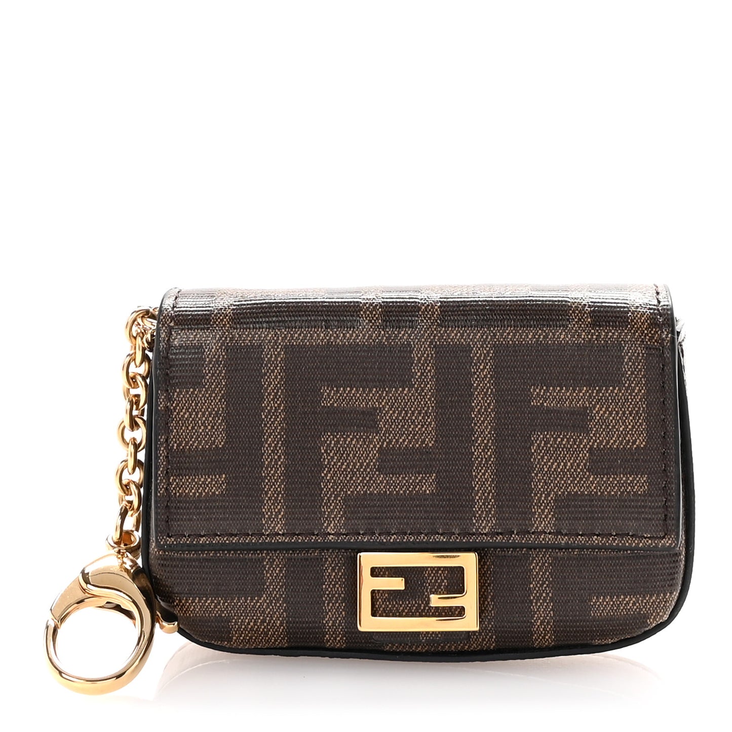 Glazed Fabric FF 1974 Nano Baguette Belt Charm Mogano Panna