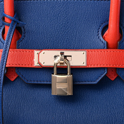 Hermes Chevre Mysore Horseshoe Birkin 30 Rose Jaipur Bleu Saphir 8 of 12