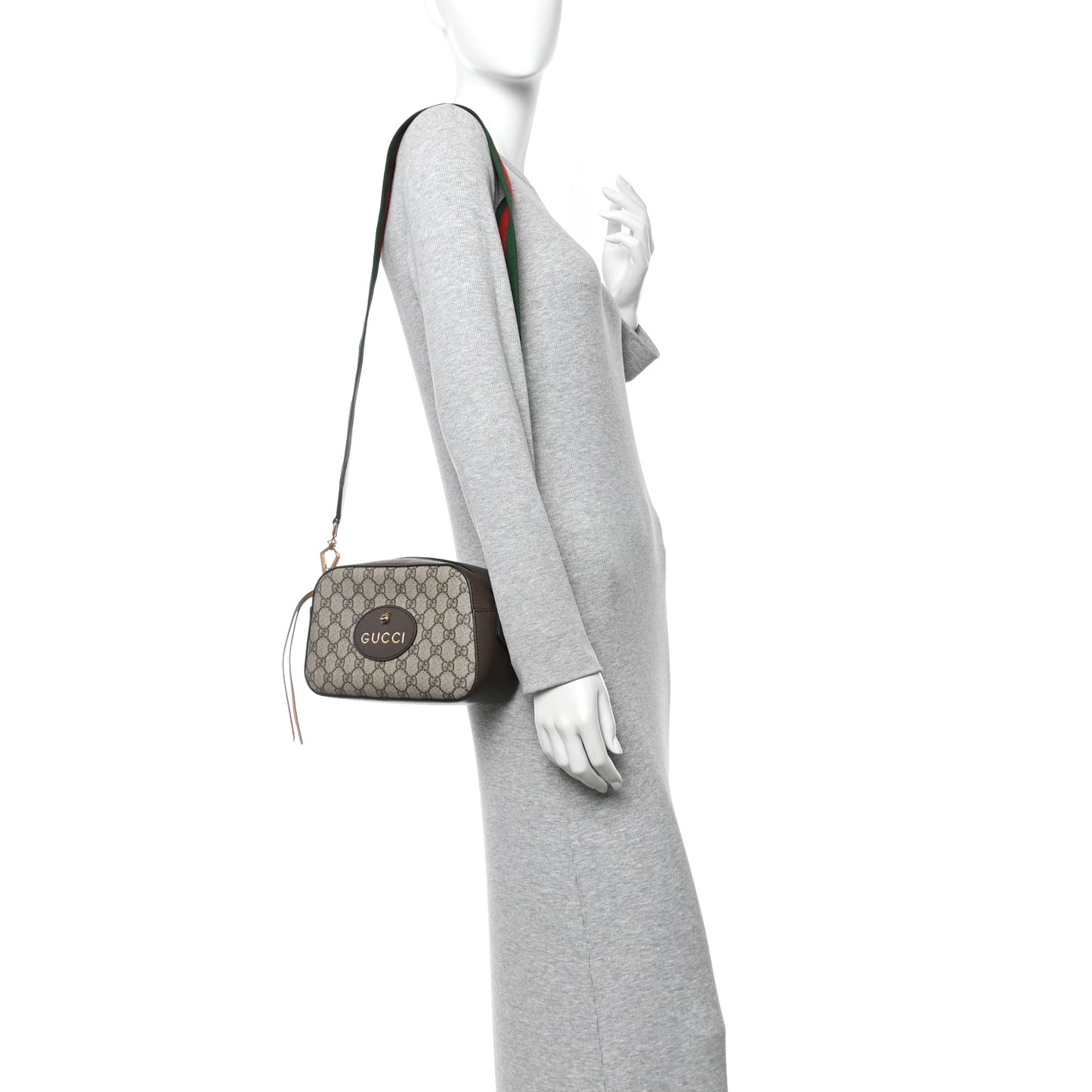 GG Supreme Monogram Web Neo Vintage Shoulder Bag Beige New Acero Crop