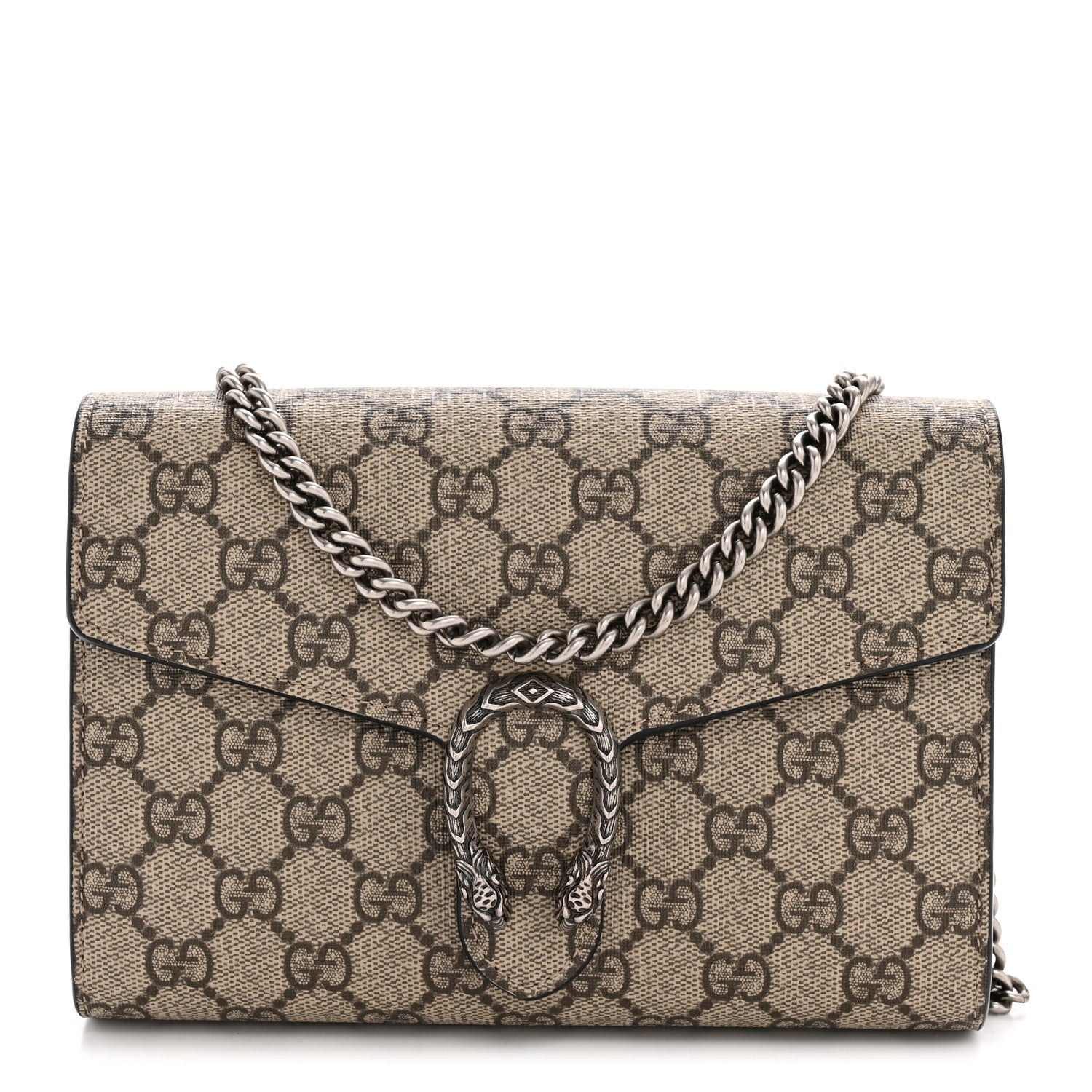 Gucci GG Supreme Monogram Mini Dionysus Chain Wallet Black 1 of 11