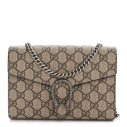 Gucci GG Supreme Monogram Mini Dionysus Chain Wallet Black 1 of 11