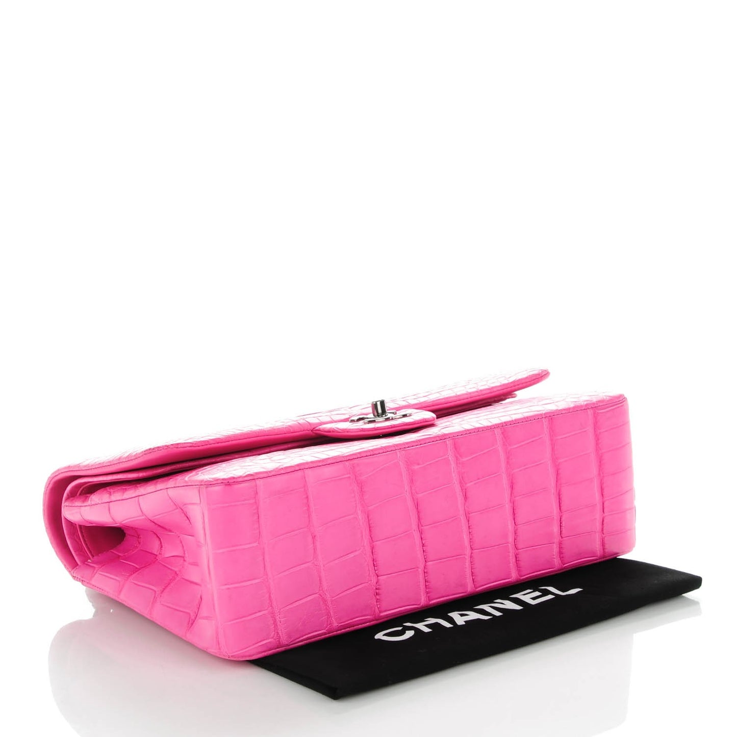 Matte Alligator Jumbo Double Flap Pink