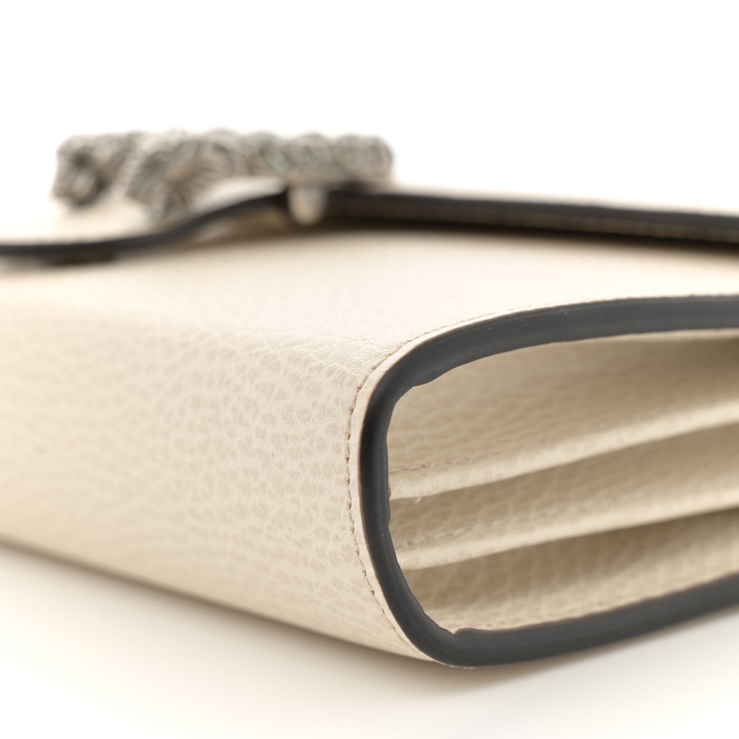 Dollar Calfskin Mini Dionysus Chain Wallet Mystic White