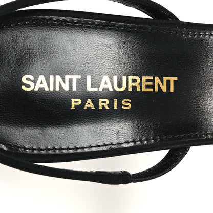 Saint Laurent Crepe Satin Rendez Vous Slingback Sandals  38 Black 8 of 8