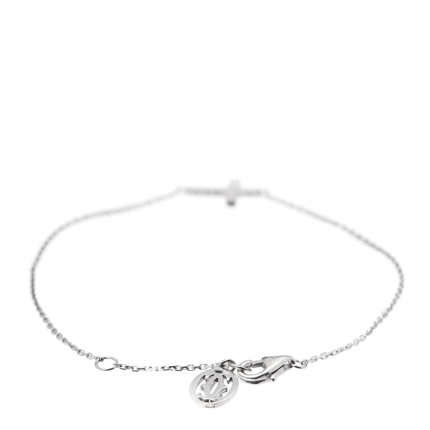 18K White Gold Diamond Symbols Cross Bracelet