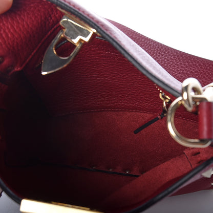 Valentino Garavani Pebbled Calfskin Mini Rockstud Flip-Lock Messenger Bag Rubino 7 of 8