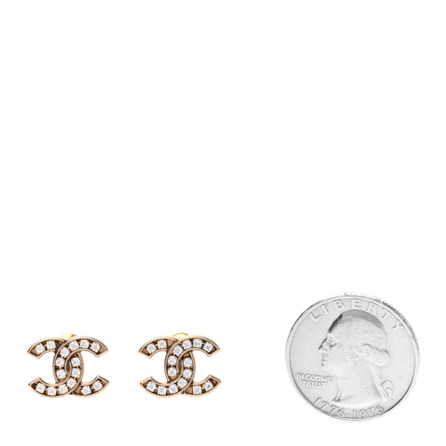 Crystal CC Earrings Gold