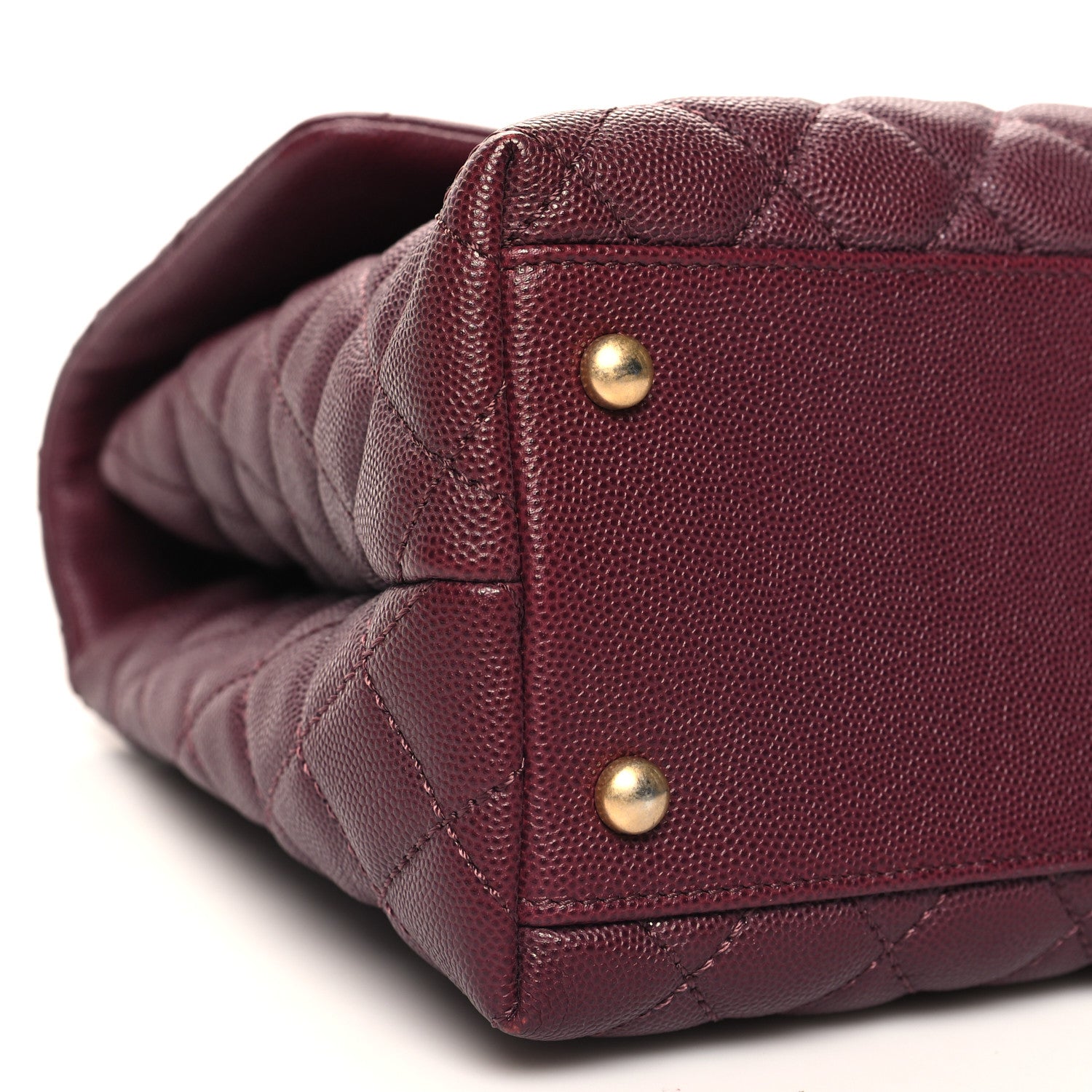 Chanel Caviar Lizard Quilted Medium Coco Handle Flap Burgundy 9 of 12